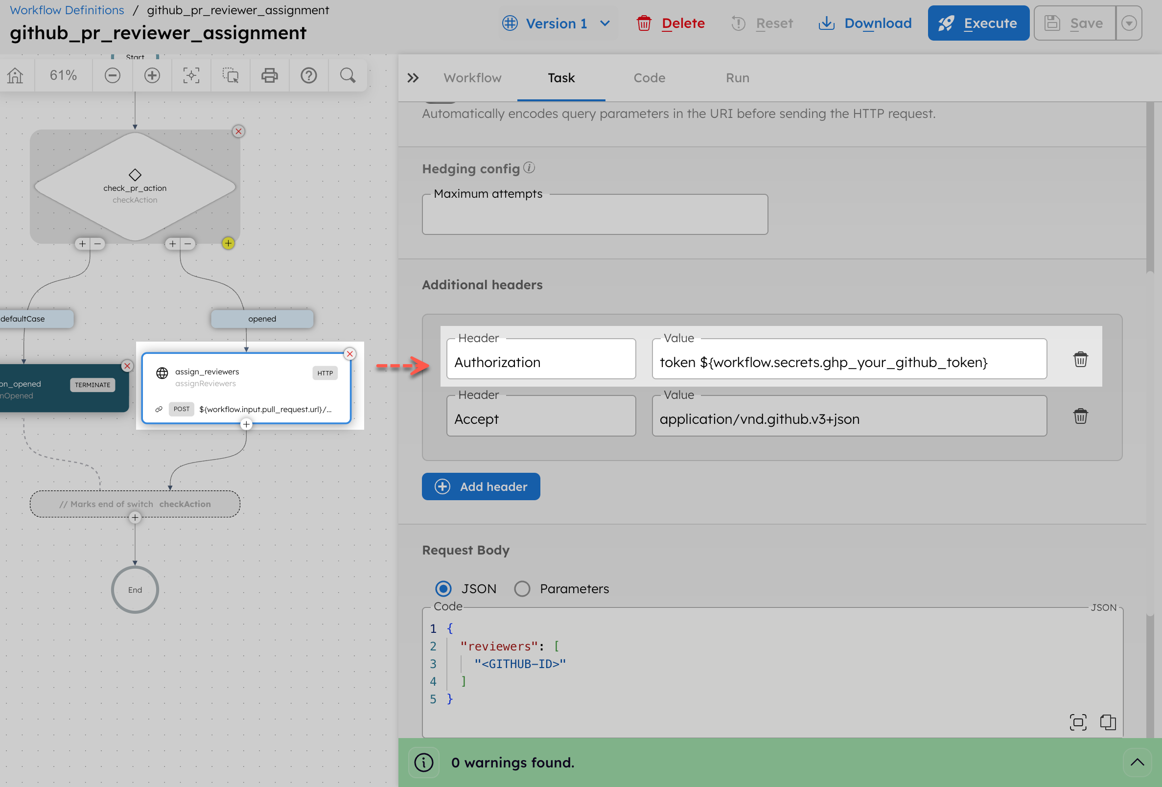 Authorizing API request using stored secret