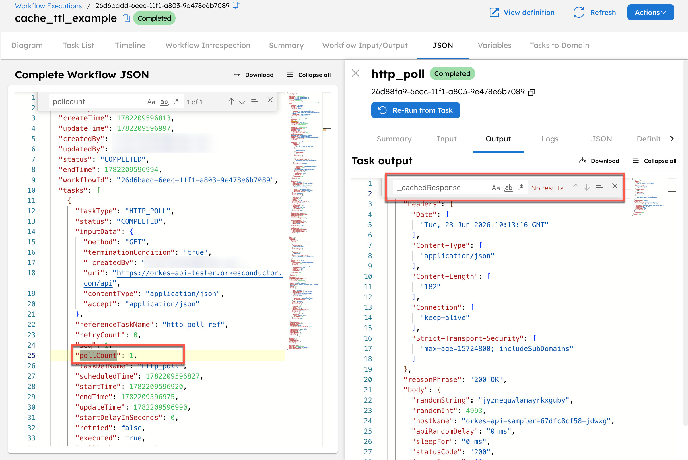 Example for cache TTL expiry