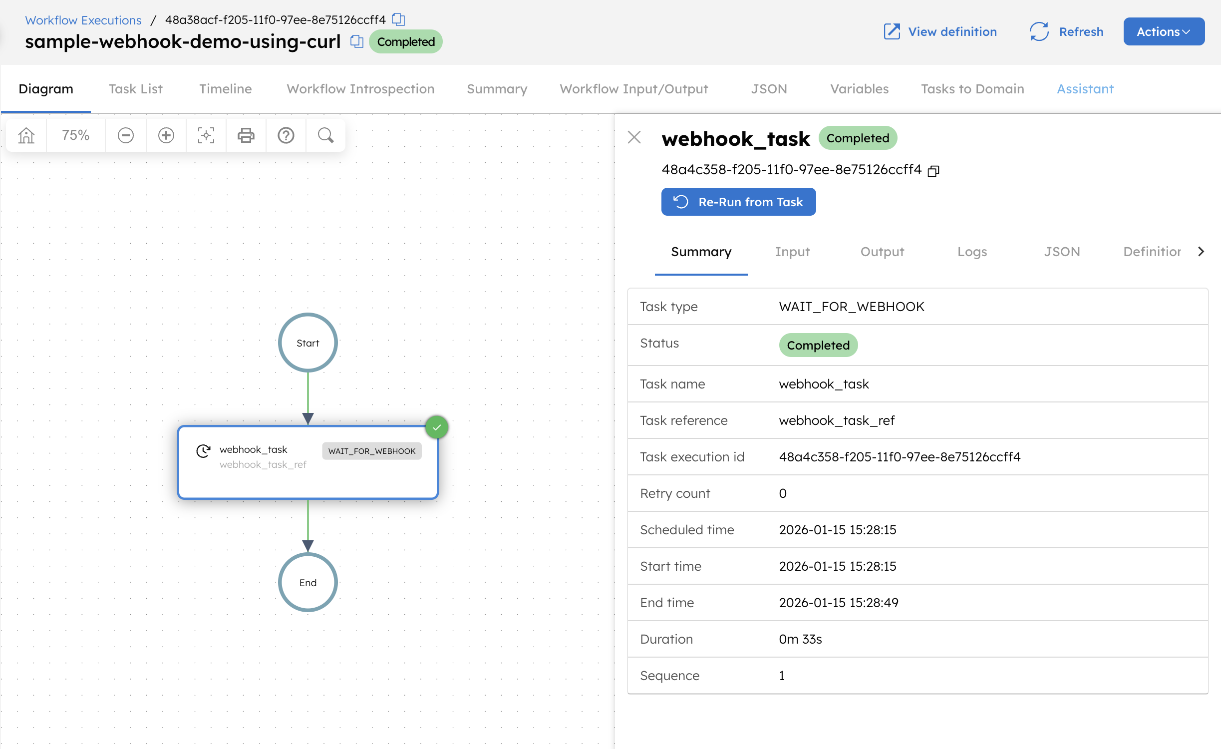 Completed Workflow