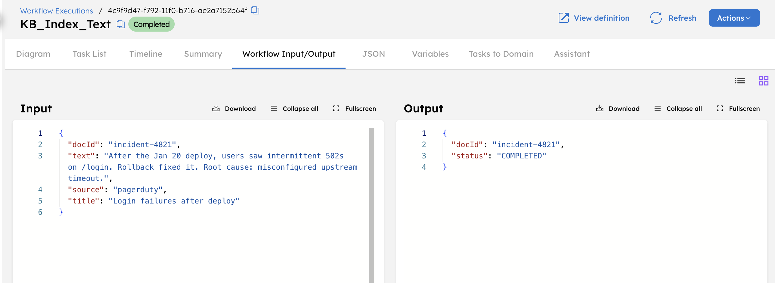 Workflow execution
