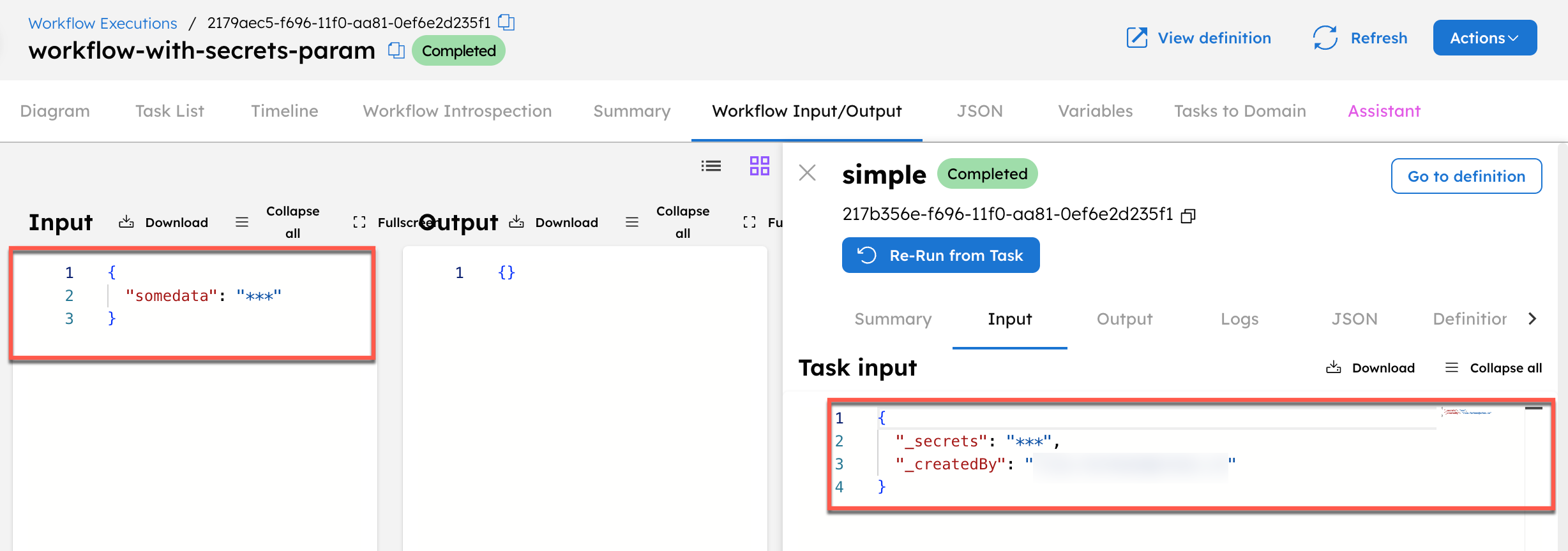 Masked inputs using the _secrets parameter