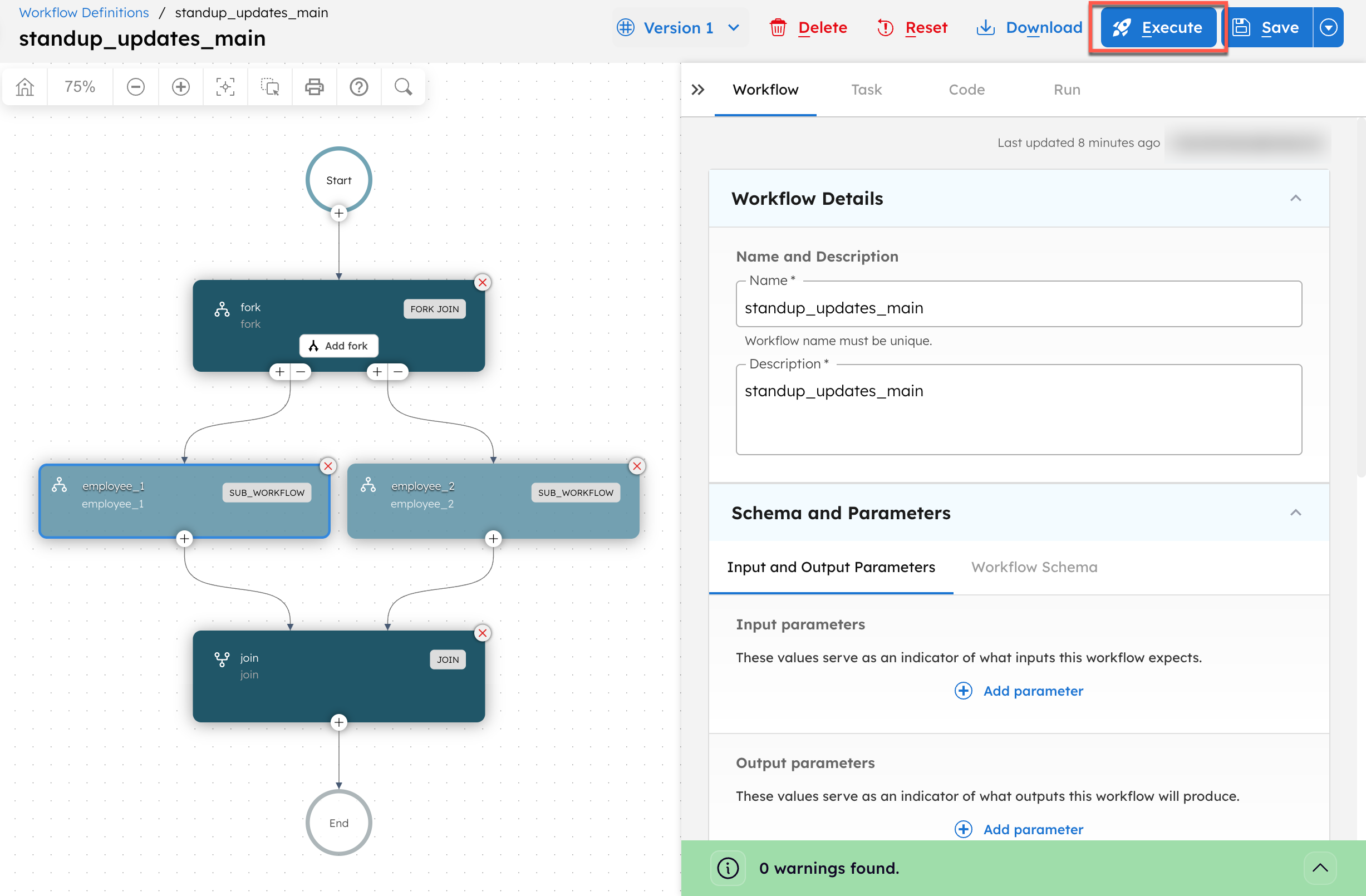 Running workflow from Conductor UI