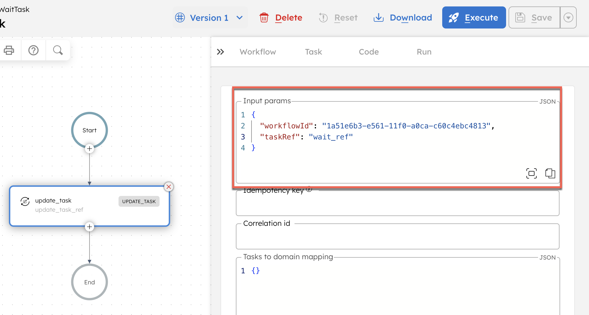 Running workflow