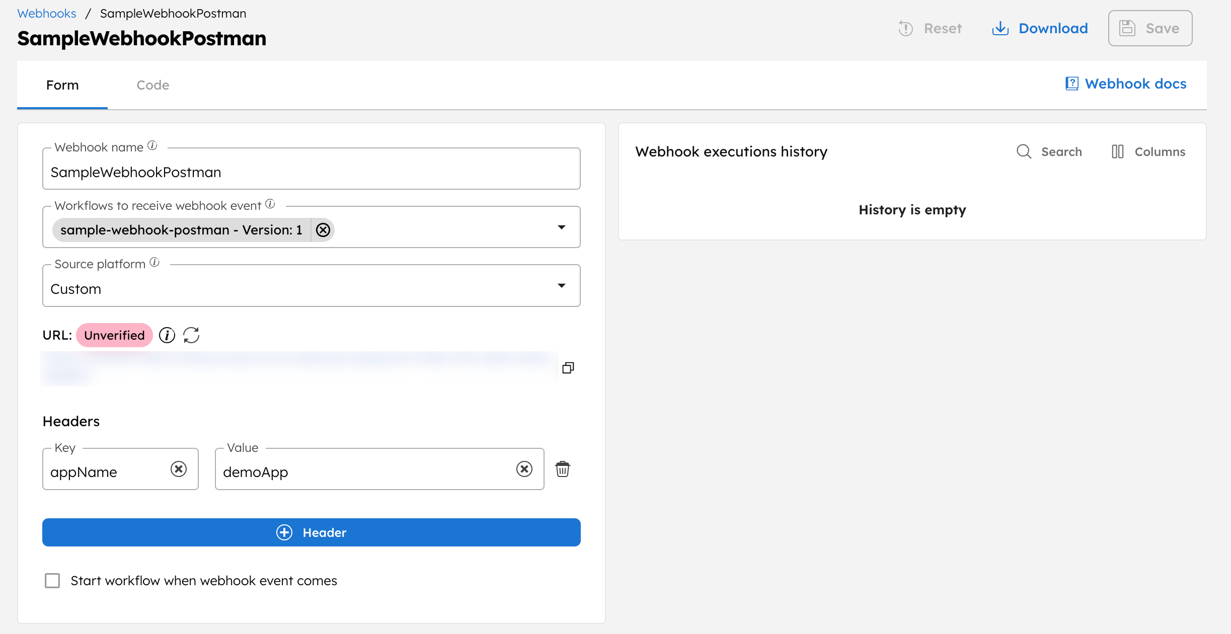 Webhook example