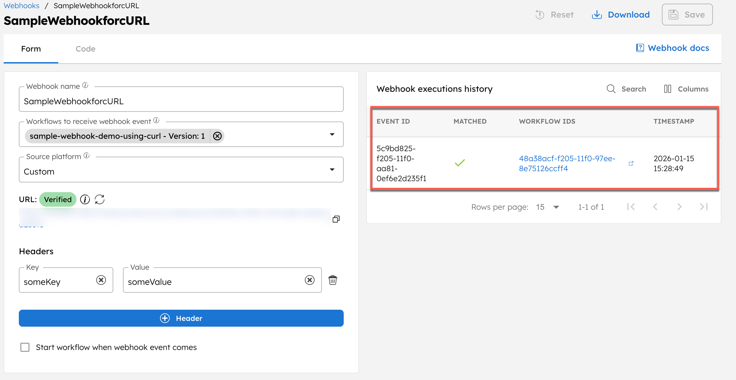 Verified Webhook