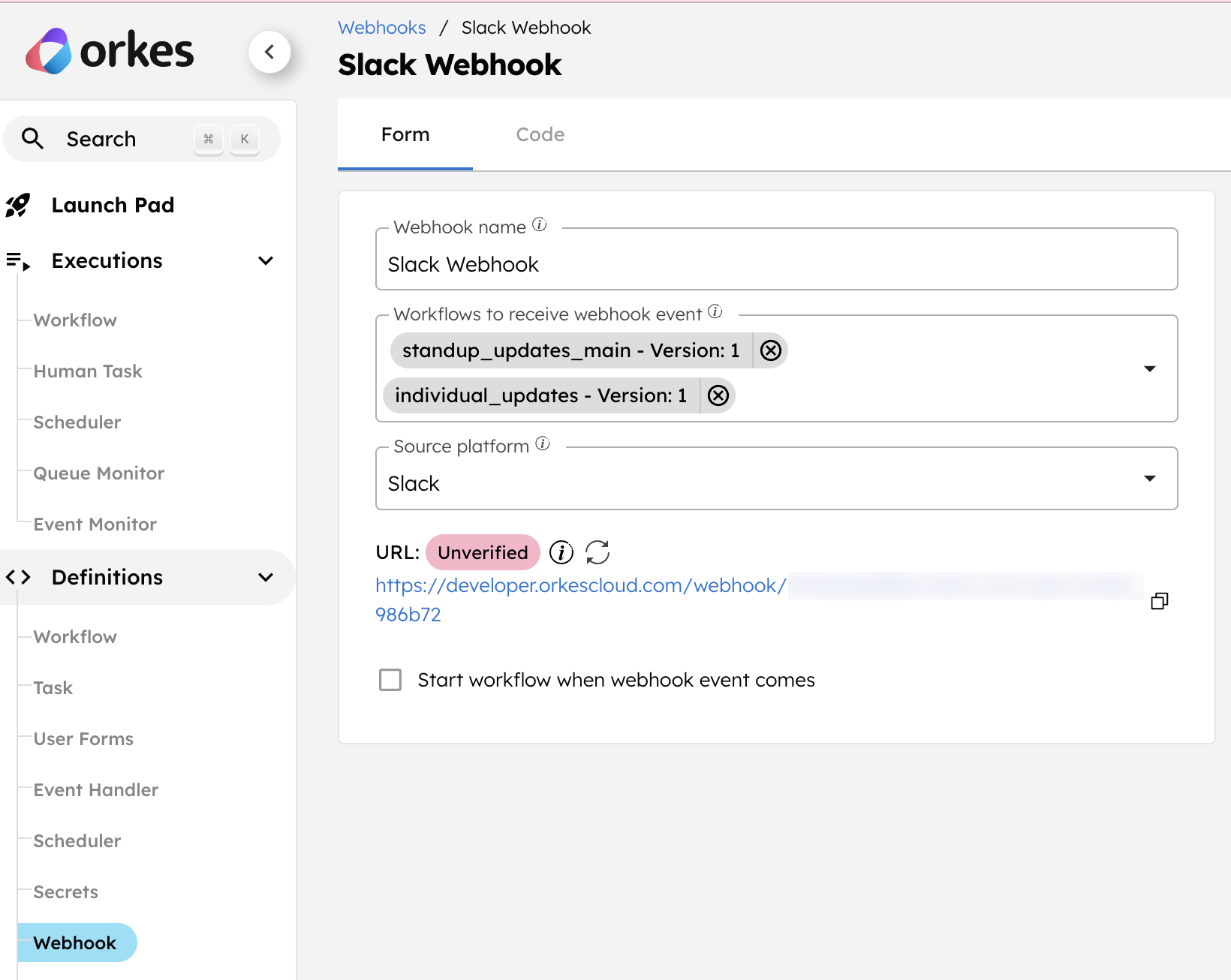 Slack Webhook in Conductor for Standup bot