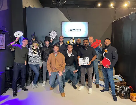 Team photo at an event